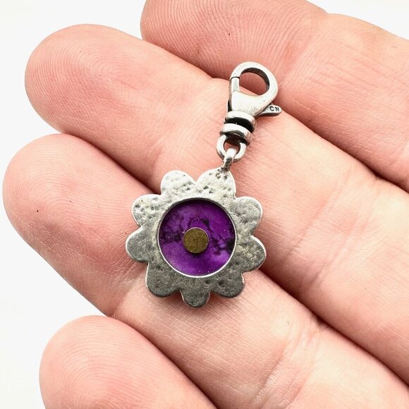 Silpada Womens Charm Sterling Silver Purple Gemstone Flower Star - Picture 2 of 2